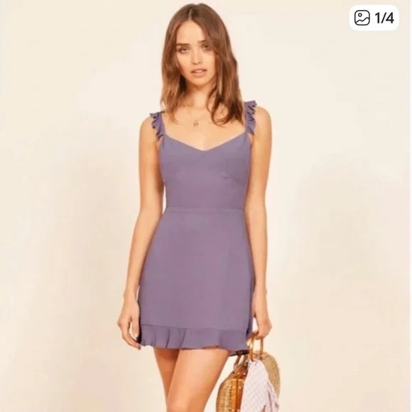NWT Reformation Petals Mini Dress in Orchid - Picture 1 of 11